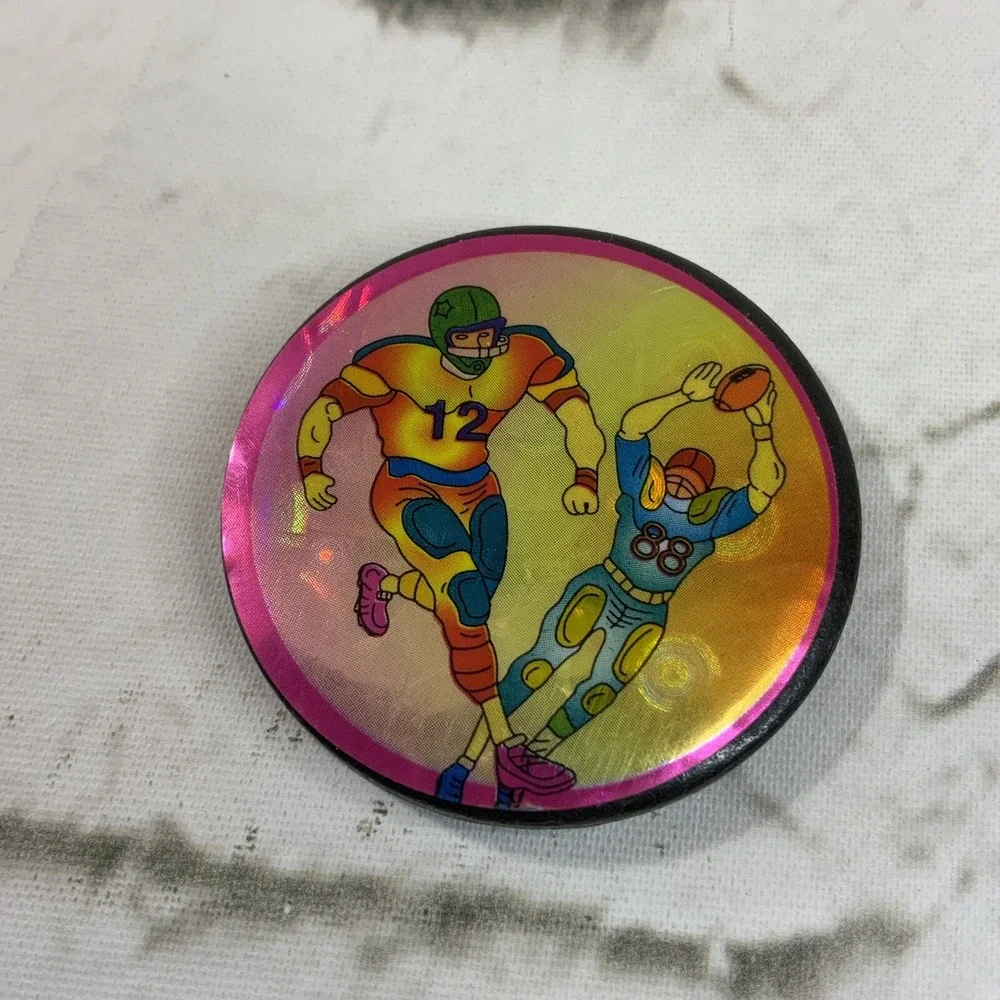 Pogs Lot Of 3 Slammers Vintage 90's Milk Caps Sports Themed Retro Football #10